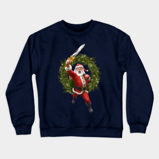 Santa Claus Sleigher Crewneck Sweatshirt by AyotaIllustration